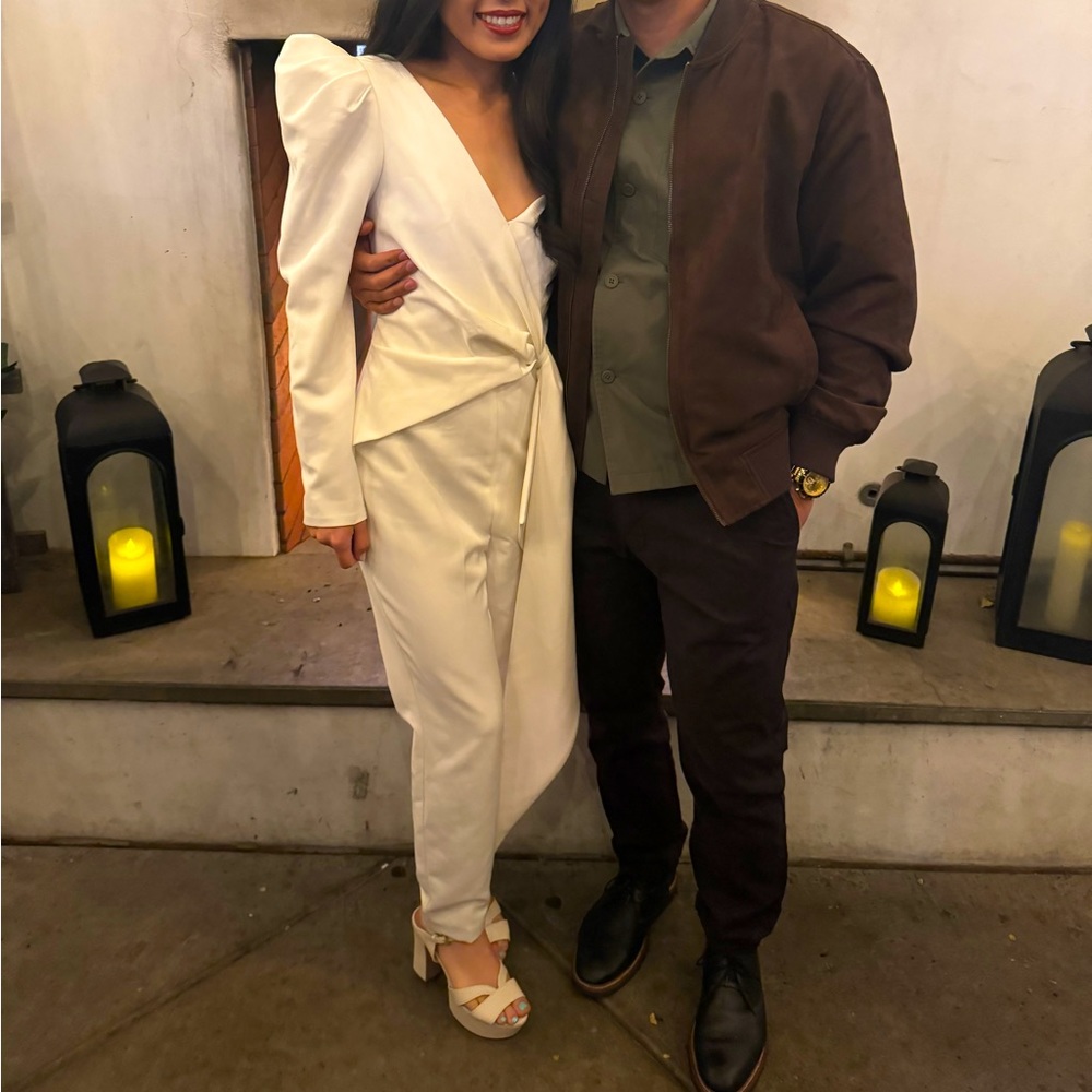White One-Shoulder Jumpsuit